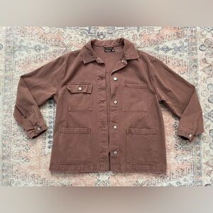 Nasty Gal Brown 90s Grunge Streetwear Oversized  Denim Shacket Jacket Women’s 6